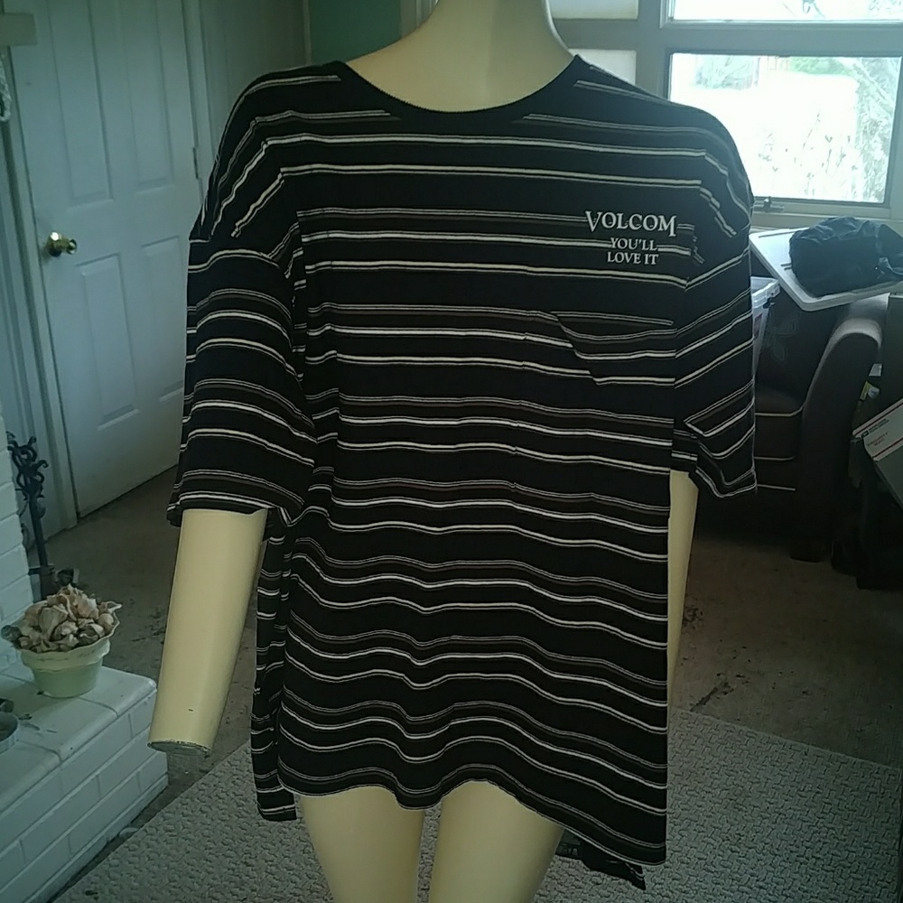 Volcom size large striped shirt